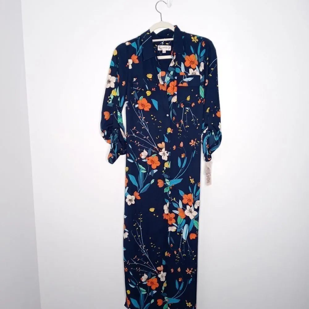 Nanette Lepore navy floral dress size 8